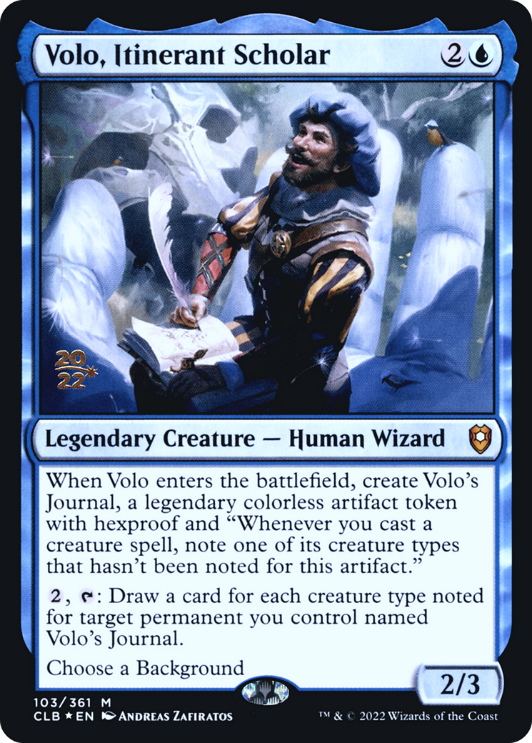 Volo, Itinerant Scholar [Commander Legends: Battle for Baldur's Gate Prerelease Promos] | Silver Goblin