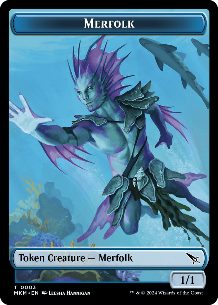 Detective // Merfolk Double-Sided Token [Murders at Karlov Manor Tokens] | Silver Goblin