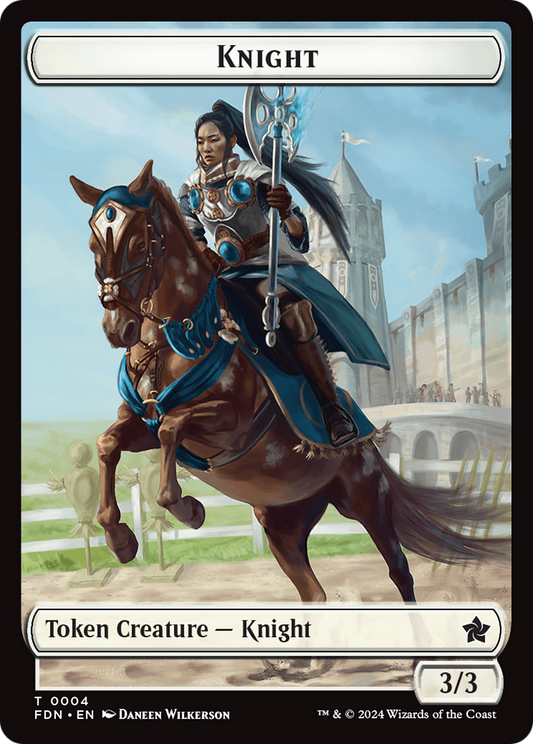 Human // Knight Double-Sided Token [Foundations Tokens] Foil