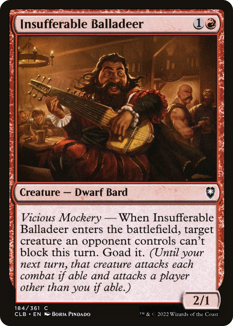 Insufferable Balladeer [Commander Legends: Battle for Baldur's Gate]