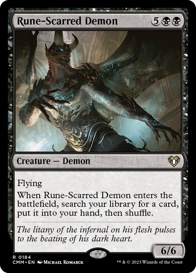 Rune-Scarred Demon [Commander Masters] Foil
