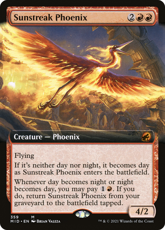 Sunstreak Phoenix (Extended Art) [Innistrad: Midnight Hunt] Foil