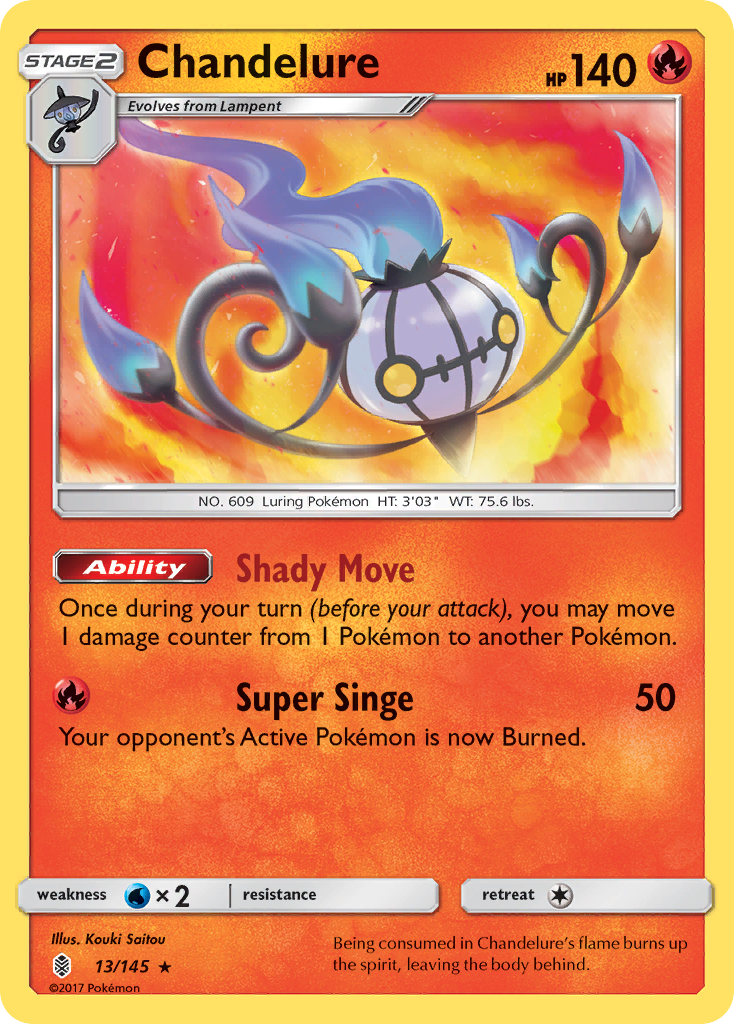 Chandelure (13/145) [Sun & Moon: Guardians Rising] | Silver Goblin