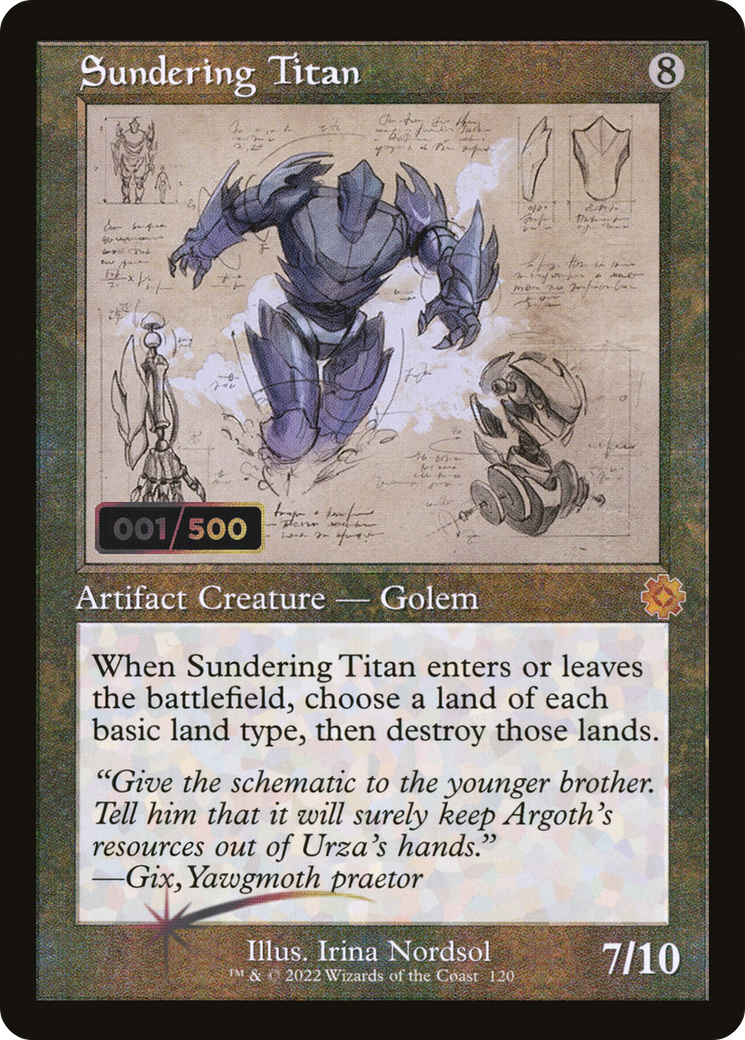 Sundering Titan (Retro Schematic) (Serialized) [The Brothers' War Retro Artifacts]