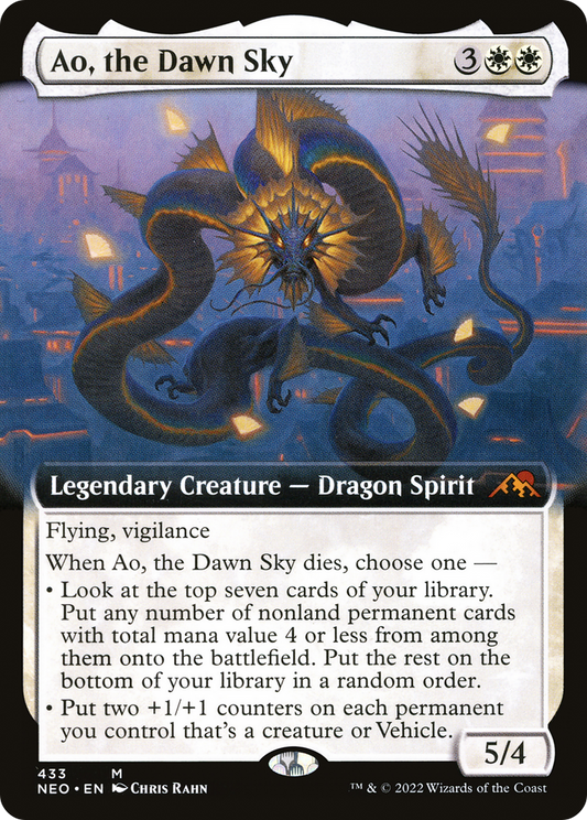Ao, the Dawn Sky (Extended Art) [Kamigawa: Neon Dynasty] Foil