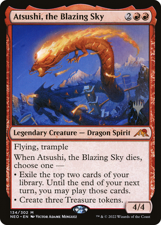 Atsushi, the Blazing Sky (Promo Pack) [Kamigawa: Neon Dynasty Promos]