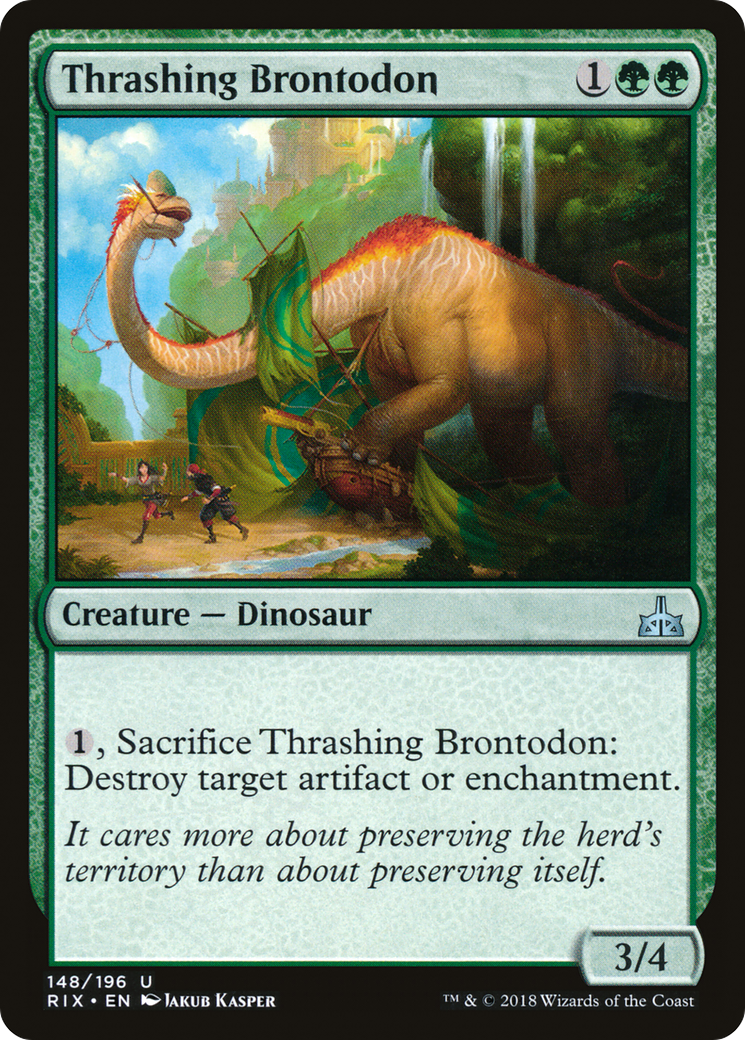 Thrashing Brontodon [Rivals of Ixalan] Foil