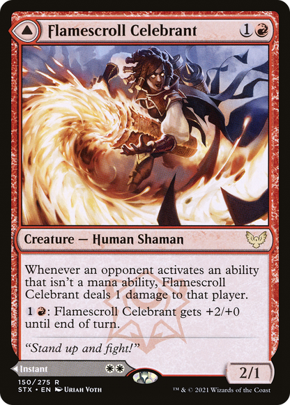 Flamescroll Celebrant // Revel in Silence [Strixhaven: School of Mages] Foil