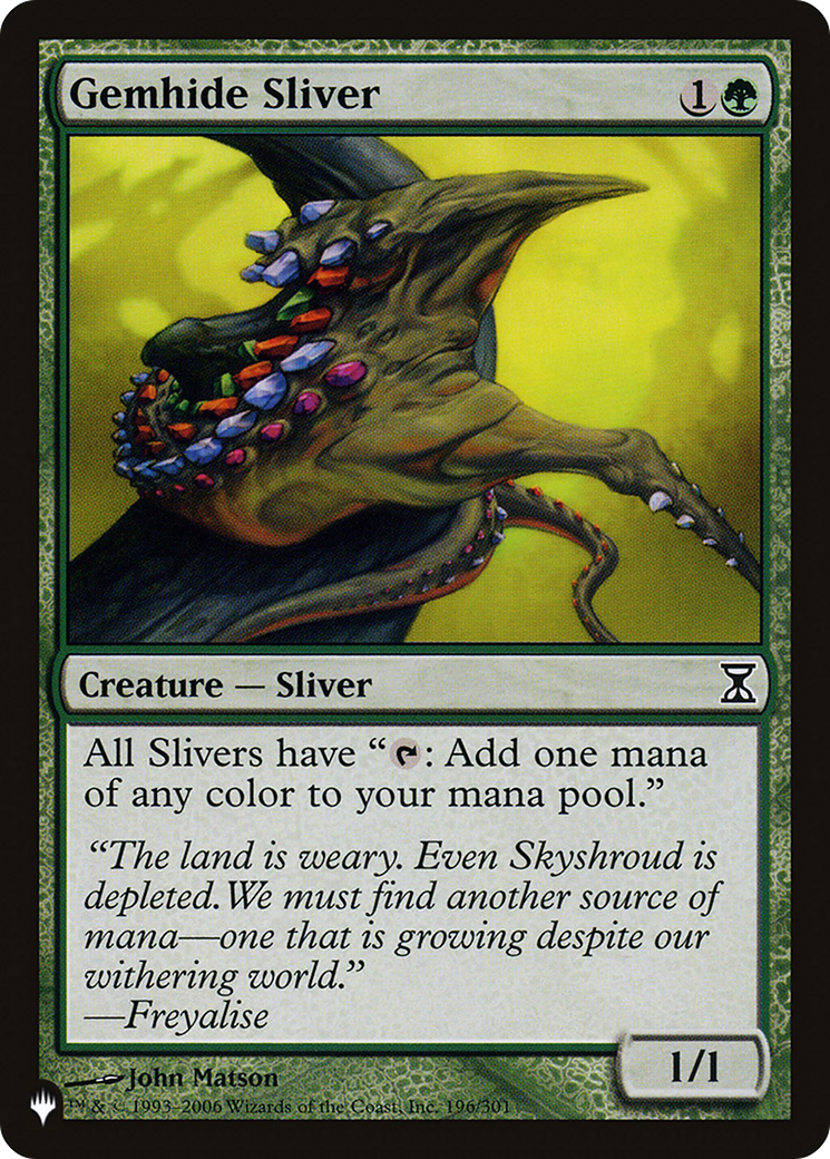 Gemhide Sliver [The List Reprints] | Silver Goblin