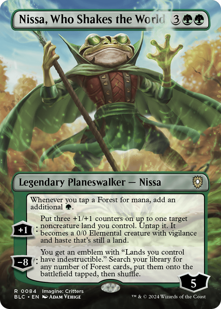 Nissa, Who Shakes the World (Borderless) [Bloomburrow Commander] | Silver Goblin