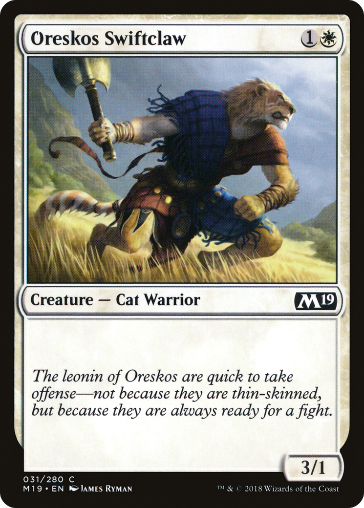 Oreskos Swiftclaw [Core Set 2019] | Silver Goblin