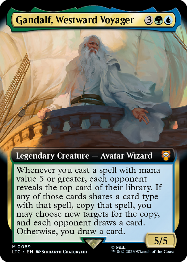 Gandalf, Westward Voyager (Extended Art) [The Lord of the Rings: Tales of Middle-Earth Commander] | Silver Goblin