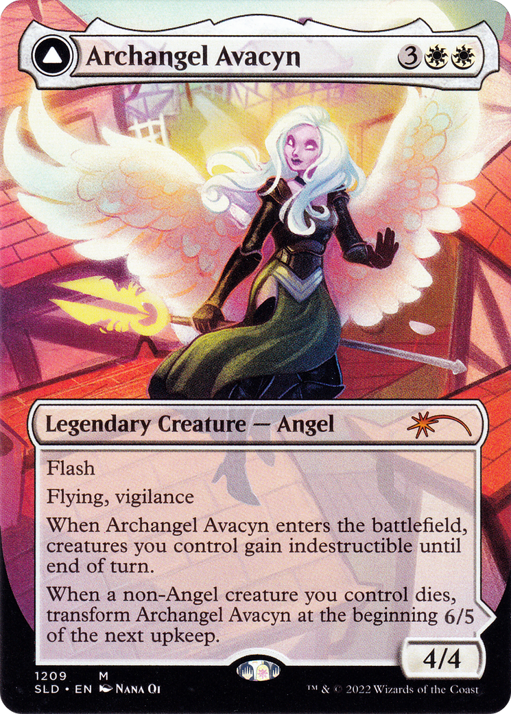 Archangel Avacyn // Avacyn, the Purifier (Display Commander) (Borderless) [Secret Lair: From Cute to Brute] | Silver Goblin