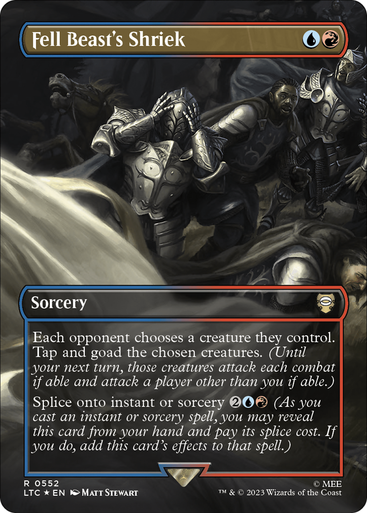 Fell Beast's Shriek (Borderless) (Surge Foil) [The Lord of the Rings: Tales of Middle-Earth Commander] | Silver Goblin