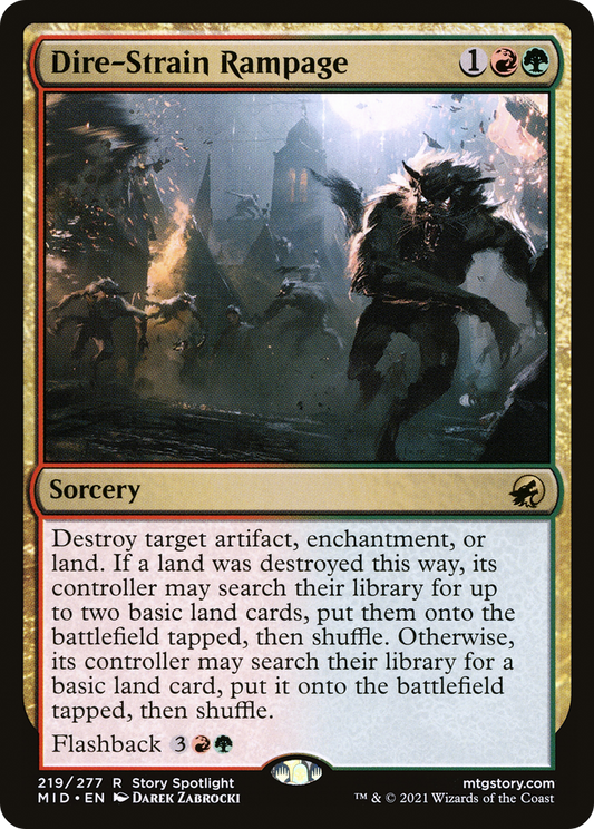 Dire-Strain Rampage [Innistrad: Midnight Hunt] Foil