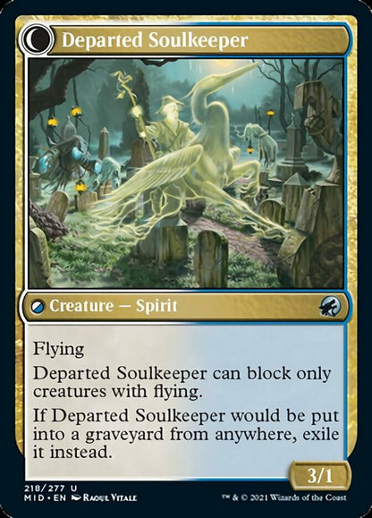Devoted Grafkeeper // Departed Soulkeeper [Innistrad: Midnight Hunt] Foil