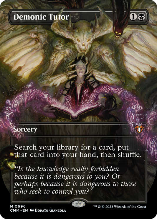 Demonic Tutor (Borderless Alternate Art) [Commander Masters] Foil