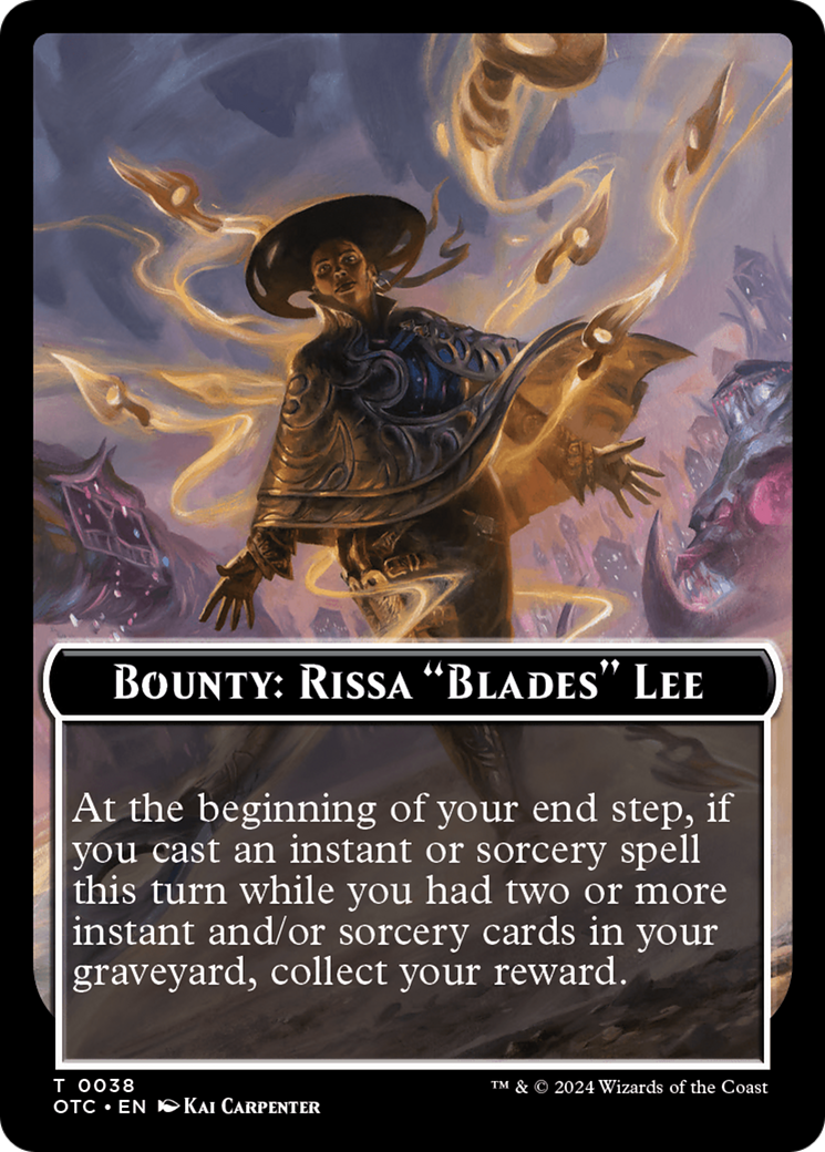 Bounty: Rissa "Blades" Lee // Bounty Rules Double-Sided Token [Outlaws of Thunder Junction Commander Tokens] | Silver Goblin