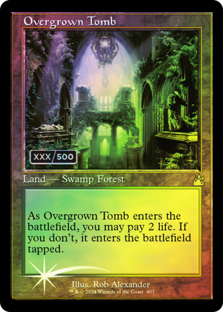 Overgrown Tomb (Retro) (Serialized) [Ravnica Remastered] | Silver Goblin