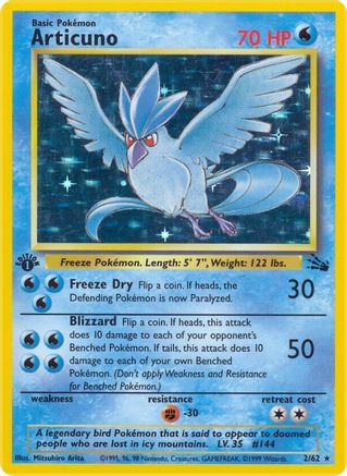 Articuno (2) (1st Edition) Holofoil - Fossil
