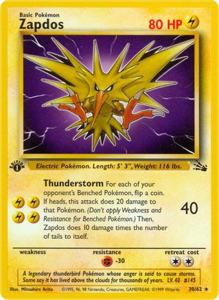 Zapdos (30/62) [Fossil Unlimited] | Silver Goblin