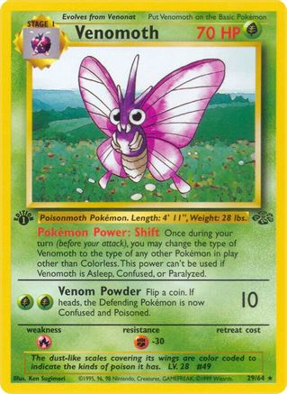 Venomoth (29) (1st Edition) - Jungle