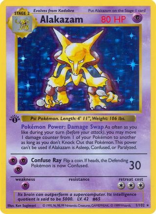 Alakazam (1/102) (Shadowless) [Base Set 1st Edition] | Silver Goblin