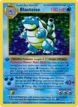 Blastoise (2/102) (Shadowless) [Base Set 1st Edition] | Silver Goblin