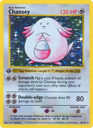 Chansey (3) - Base Set Shadowless