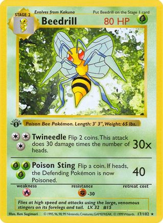 Beedrill (17/102) [Base Set Shadowless Unlimited] | Silver Goblin