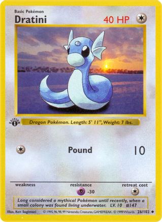 Dratini (26) (1st Edition) - Base Set (Shadowless)