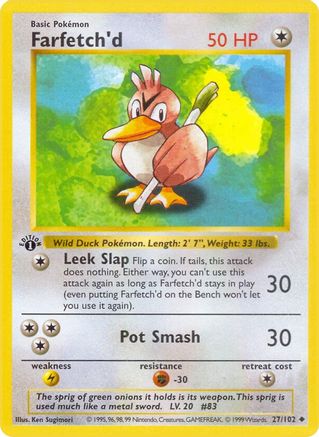 Farfetch'd (27) (1st Edition) - Base Set (Shadowless)