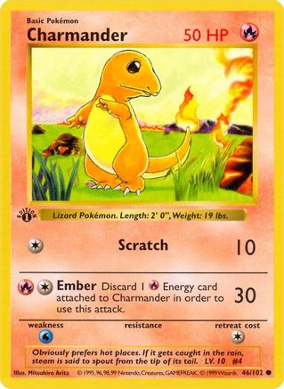 Charmander (46/102) [Base Set Shadowless Unlimited] | Silver Goblin