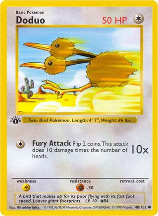 Doduo (48) (1st Edition) - Base Set (Shadowless)