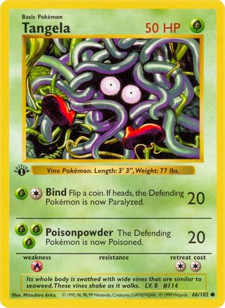 Tangela (66) (1st Edition) - Base Set (Shadowless)