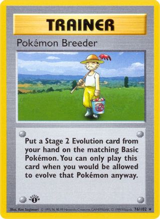 Pokemon Breeder (76) (1st Edition) - Base Set (Shadowless)