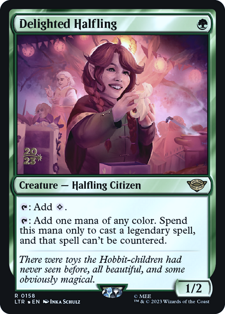 Delighted Halfling [The Lord of the Rings: Tales of Middle-Earth Prerelease Promos] | Silver Goblin