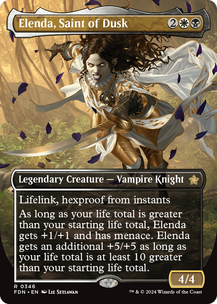 Elenda, Saint of Dusk (Borderless) [Foundations] | Silver Goblin