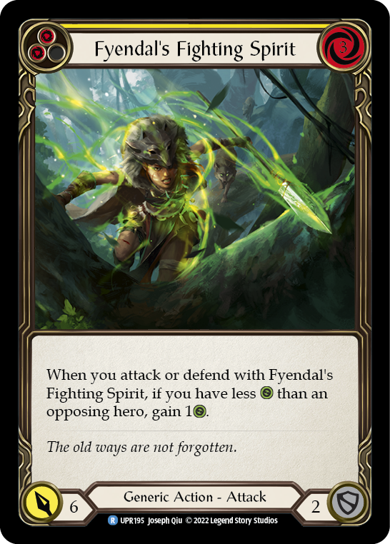 Fyendal's Fighting Spirit (Yellow) [UPR195] (Uprising)  Rainbow Foil | Silver Goblin