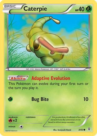 Caterpie (3) Reverse Holofoil - Generations