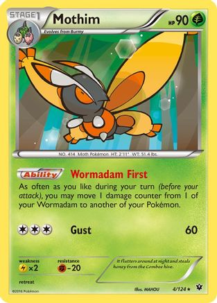 Mothim (4/124) [XY: Fates Collide] Reverse Holofoil