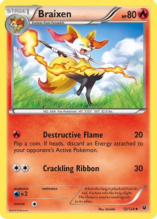 Braixen (12) Reverse Holofoil - XY  Fates Collide