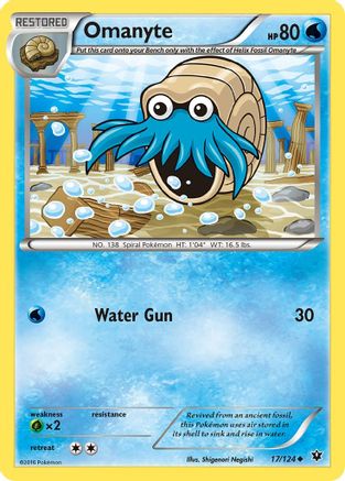 Omanyte (17) Reverse Holofoil - XY  Fates Collide