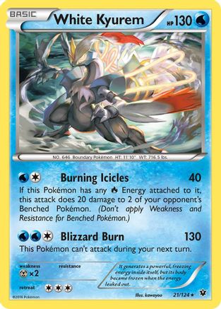 White Kyurem (21) Reverse Holofoil - XY  Fates Collide