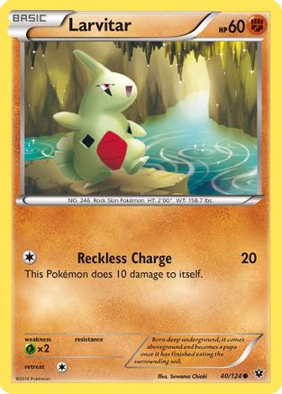Larvitar (40/124) [XY: Fates Collide] Reverse Holofoil