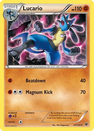 Lucario (47) Reverse Holofoil - XY  Fates Collide