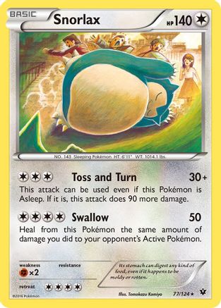 Snorlax (77/124) [XY: Fates Collide] Reverse Holofoil