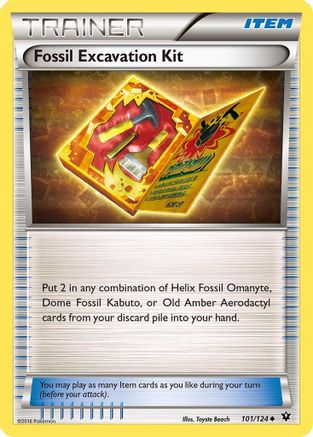Fossil Excavation Kit (101) Reverse Holofoil - XY  Fates Collide