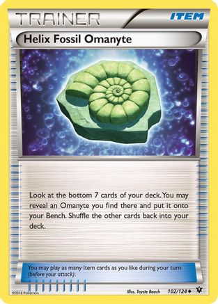 Helix Fossil Omanyte (102) Reverse Holofoil - Fates Collide