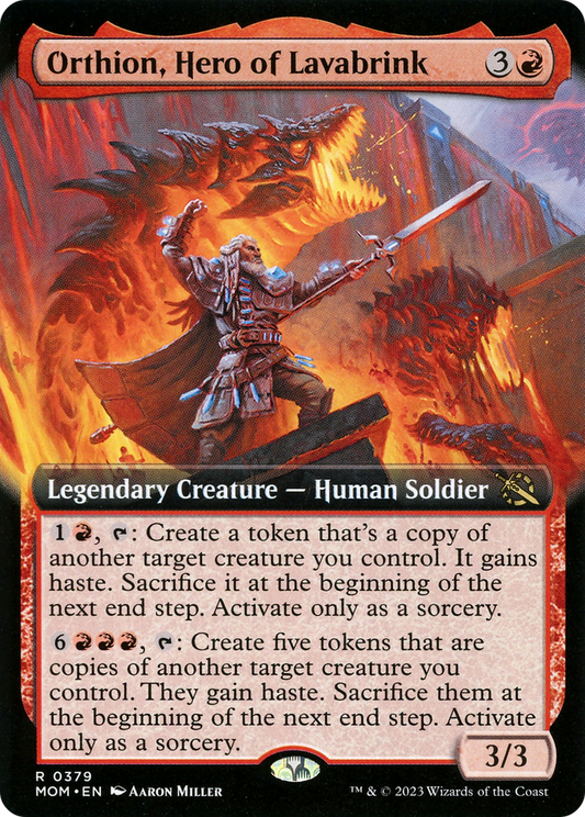 Orthion, Hero of Lavabrink (Extended Art) [March of the Machine] Foil